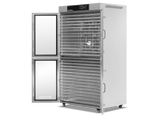 Benchfoods 2 Zone 28 Tray commercial dehydrator with doors open showing stainless steel trays